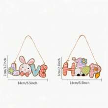 1pc/2pcs Easter Decorations - Wooden Easter Letter Hanging Ornament, Colorful Bunny & Gnome Hanging Decoration, Suitable For Birthday, Festival Party, Cute Indoor/Outdoor Decor