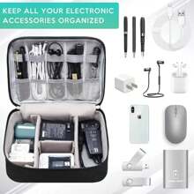 Estuche Organizador Cables Cargadores USB Audífonos Impermeable - Gris - Ver 8