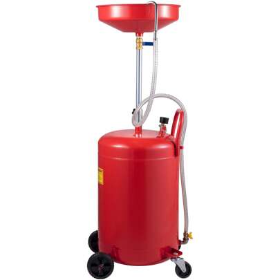 Waste Oil Drain Tank Portable Oil Drain Air Operated Drainer Oil Change, Oil Drain Container, Extractor Drain Tank, Fluid Fuel Transfer Drainage Adjustable Funnel Height, With Wheel, For Easy Oil Removal, With Pressure Regulating Valve