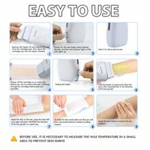 WAXKISS Roll-On Wax Kit For Painless Hair Removal, Includes 2 Lavender Wax Cartridges, Roller Wax Kit For Women And Men, Easy At-Home Use For Large Areas, Leaves Skin Smooth And Hair-Free - 美規A型插(110-127V) - 查看 6