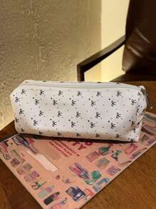 1 Stück süße Kosmetik- & Stifteaufbewahrung mit großem Fassungsvermögen, Schleife Dekor Federmäppchen Rückkehr zur Schule, Stifteetui, Schultasche