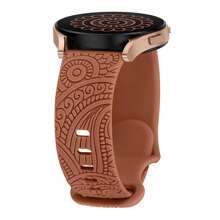 Flower Engraved Bands Compatible With Samsung Galaxy Watch 7/ FE/ 6/5/ 4/ Active 2 40mm 44mm/ 5 Pro 45mm/ Watch 6/4 Classic 43mm 47mm 42mm 46mm,20mm Cute Flower Soft Silicone Sport Strap Replacement Watch Bands For Women - Watch4/5/6/7-20mm - View 16