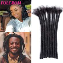 FULCRUM Przedłużanie dredów 6/8/10/12 cali 10 pasm 0,6 cm szerokości Przedłużanie loków Syntetyczne modne czarne afro perwersyjne przedłużki loków dla mężczyzn/kobiet