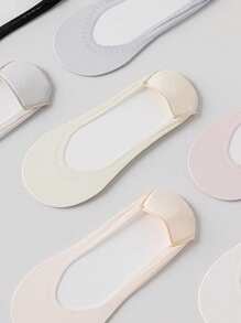 1/3/6/8 双女士多色船袜，超薄低帮隐形袜，防滑泡沫后跟垫，透气网眼，夏季 - 彩色 - 查看 5