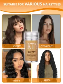 ikt 2支装发蜡棒，适用于打造顺滑假发造型，不油腻，可抚平毛躁和飞翘的头发