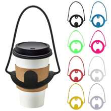 Accessorio portatile in silicone multicolore per tazze da caffè, cinturino con fibbia, porta-tazza, contenitore per bevande, tazza da viaggio, articoli per il ritorno a scuola