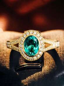 1 PC Luxe Cubic Zirconia Ring Voor Vrouwen Voor Valentijnsdag Cadeau Bruiloft Jubileum Feest Sieraden,Mama,Moeder,Moederdag,Cadeau