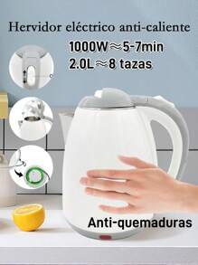 Electric Kettle, 2L Electric Tea Kettle, Stainless Steel Inner Layer, PP Outer Layer, Automatic Power-Off Protection - US A Type Plug(110-127V) - View 3
