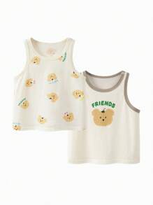 mini bala Boys' Breathable Tank Top, Soft And Sweat-Free Summer Base Layer - Milky White - View 4