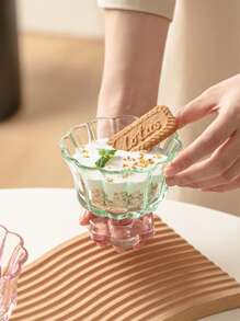 1 件装酸奶花瓶形玻璃杯，甜点/冰淇淋/酸奶杯，女士高品质牛奶/果汁玻璃杯 - 彩色 - 查看 2