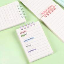 Libreta de bolsillo, cuaderno pequeño, libreta de bolsillo, cuaderno espiral pequeño de 10.3X7.3cm (4.05X2.87in), papel de 80g/m2 para mantenerse organizado en el trabajo, la escuela y la oficina, útiles escolares, de vuelta a la escuela. - Multicolor - Ver 5