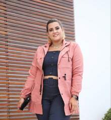 PLUS SIZE OVERCOAT JACKET CINCHED PARKA WINTER COAT BENGALINE - 乾枯玫瑰色 - 查看 1