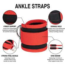 LHU 1PC Gym Ankle Straps Double D-Ring Adjustable Neoprene Padded Cuffs Ankle Weight Leg Training Brace Support Sport Abductors