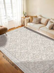 1 块复古花卉碎片大号客厅地毯，波西米亚风格，毛绒材质，触感柔软舒适，易于护理，防水防污，防滑背衬，可机洗，地毯，适用于大厅、卧室地毯、卧室地毯、厨房、餐厅、办公室、房间装饰和门垫。