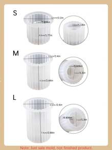 1PC/3PCS Striped Cylindrical Candlestick Silicone Mold Large / Medium / Small Candlestick Gypsum Molds DIY European Simple Candlestick Ornament Epoxy Resin Mold Handicraft Making Mould - White - View 17