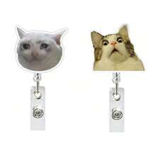 1pc Acrylic Cat Emoticon Retractable Rotating Badge Reel, Doctor/Nurse ID Badge Holder Key Chain,School Supplies,Back To School - Multicolor - View 23