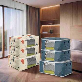 Borsa da immagazzinamento pieghevole con motivo a cuore e nuvola, disponibile in blu e giallo, in diverse dimensioni, adatta per vestiti, coperte, giocattoli, cappelli ecc.