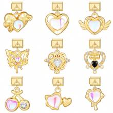 1件DIY模块化串珠手链，包含蝴蝶、爱心、樱花蝴蝶结元素，不锈钢材质，适合作为派对礼物送给朋友/情侣，是圣诞节、新年、万圣节、情人节的理想之选。 - M287287 - 查看 10