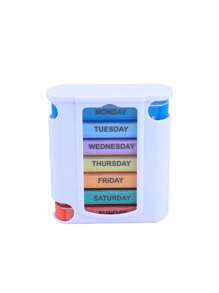 1pc 28 Compartments, 7 Days A Week Portable Pill Box, Color Design Stackable Pill Box, Home Medicine Storage Box, Travel Essentials Pill Box - Multicolor - View 13