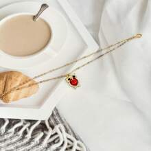 1pc Crystal Owl Dual Color Pendant Dual Layer Anklet, Women Beach Foot Jewelry - Multicolor - View 4