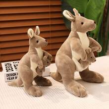 Creative Simulation Kawaii Realistic Easter Egg Bunny, Mother And Child Kangaroo Stuffed Toy Fun Simulation Animal Stuffed Doll Toys Can Be Placed In The Egg Bunny Soft Stuffed Stuffed Doll Decoration For Children's Room, Cute Stuffed Doll Bunny Suitable For Birthday Party Decoration, Christmas, Halloween, Thanksgiving Throw Pillows