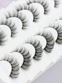 Ayrmilla 7 Pairs Natural Style False Eyelashes, Fluffy And Soft, Dense And Dimensional, Mink Hair Material, Long And Lightweight, Multi-Layer Design, Short Length - Black - View 5