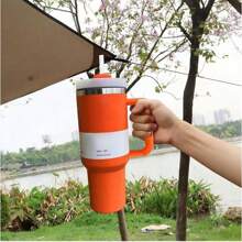 40oz Stainless Steel Insulated Cup Water Car Cup With Handle - 橙色40oz - 查看 3