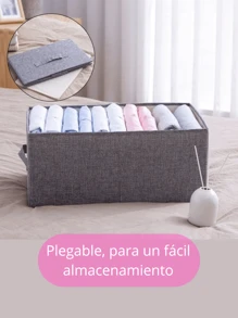 Organizador de Ropa Plegable de Tela con Asa, Cajón Lavable, Organizador de Ropa Chico - Gris - Ver 6