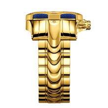 YaLaLuSi 1 pièce de la marque YaLaLuSi Montre-bracelet de luxe dorée personnalisée de grande taille pour femmes. Conception unique à trois cercles avec affichage du calendrier, du jour de la semaine et d'autres fonctions multi. Cadran à aiguilles et échelle. Boîtier de haute qualité, couleur vive et look dominant. Convient pour le travail, l'école, les fêtes, les , les sports et autres occasions. Cadeau polyvalent original, cadeau de vacances ou d'anniversaire pour la famille, les amis et les camarades de classe