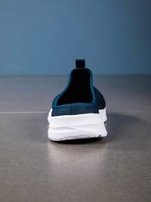 Men Slip-On Sandals, Lightweight Mesh Casual Slippers, Slip On Design - Navy Blue - View 3