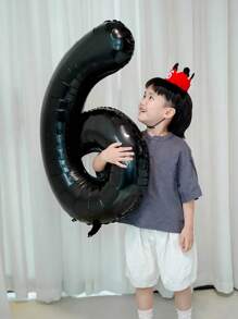 1 个 32/40 英寸巨型金属数字铝箔气球，黑色聚酯薄膜数字气球，适合生日、周年纪念、婚礼派对装饰，男女皆宜 - 黑色 - 查看 10