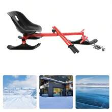 RAINAUT Snow Racer Sled, Ski Slider, Twin Brakes, Steel Frame,  Winter On Ice Snow Scooter Snow Ice Skate Ski Bike Snow Racer For Adults Up To 200LBS, 114*32*39cm/44.88*12.6*15.35in