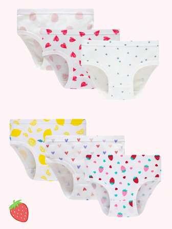 6 件装 少女内裤 带火烈鸟和小狗图案