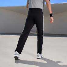 Adidas 3-Streifen schnelltrocknende, atmungsaktive Freizeithosen, locker geschnittene gerade Beine Jogging-Workout-Basketball-Hose