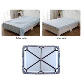 1 set de 6 longues sangles, 12 courtes sangles et 12 pinces de fixation de drap, extensible et adapté à la plupart des lits/canapés, empêche les draps et couvertures de glisser, pince anti-dérapante réglable pour nappes