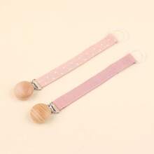 2 piezas Clip personalizado para chupete de bebé con estampado de lunares lindos, patrones personalizados para niños y niñas, clip universal para chupete de bebé, - Multicolor - Ver 9