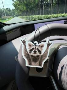 幽默浣熊 Bearyeah 車用香氛吊飾，適用於汽車出風口、後視鏡、浴室、客廳、臥室；紅糖香調，日系卡通動畫風格 - 均碼 - 查看 4