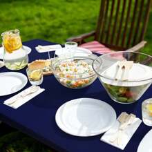 1 件矩形桌布，涤纶牛奶丝桌布，抗皱可洗弹性桌布保护套，适用于室内、室外、露台、野餐、露营、派对、婚礼