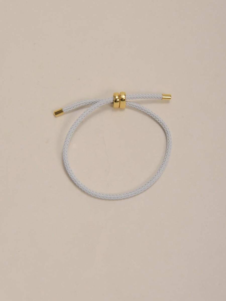 1 件可调节金属线编织手链，配经典八角形带扣，防水不锈钢多功能腕带