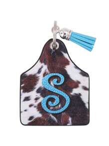 1pc Retro Western Farm Animal Cow Leather Keychain With Letter Print Car Accessories Bag Charm School Animal Cute Goth Y2k Bag Accessories Lanyards With Id Holder Car Accessories Bag Charms Christmas Gift Car Teacher Friend Sister Gift Ideas - Multicolor - View 23