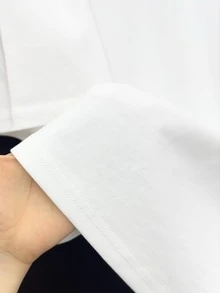 Coffee Lover Casual Versatile Simple White Round Neck Short Sleeve T-Shirt - White - View 4