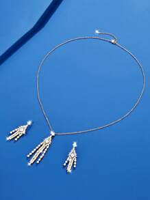 DV JEWELRY 3 件套：白金和 18K 镀金锆石项链、手链、耳环、开口戒指珠宝套装、女士奢华珠宝、派对、周年纪念礼物 - DV2SB01004 - 查看 7