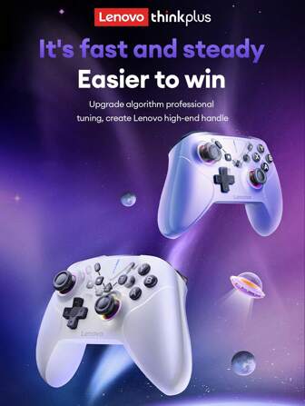  Lenovo S06 New Gaming Controller With Dual Hall Effect Joysticks, Mechanical Buttons, TURBO Rapid Fire, Smooth Dual Mode, High-Quality Gaming Experience, Wired & Wireless Connectivity, Compatible With Switch, PC, Steam & Multiple Platforms