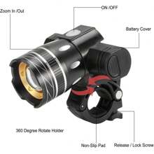 2X Rechargeable LED Mountain Bike Lights 50000LM Bicycle Torch Front &Rear Lamp - Black - View 6