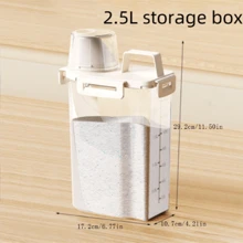 1 pieza Envase hermético para alimentos con tapa - a prueba de fugas, a prueba de humedad y a prueba de insectos, caja de almacenamiento para granos, nueces, harina y arroz - Material de PE duradero, organizador de cocina portátil para acampada y exteriores - Multicolor - Ver 4