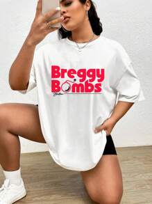 Oversized Style For Women, Alex Bregman Boston Red Sox Breggy Bombs Shirt, Funny Popular Tee, Retro T-Shirt, Oversize Type Shirt For Women, Perfect For Holiday Parties Or Gift Giving, Soft And Comfortable