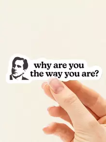 1pc Why Are You The Way You Are? Sticker, Funny Office Quotes, The Office Sticker For Hydroflask, Michael Scott Quote, TV Show Meme Laptop Decal - Multicolor - View 1