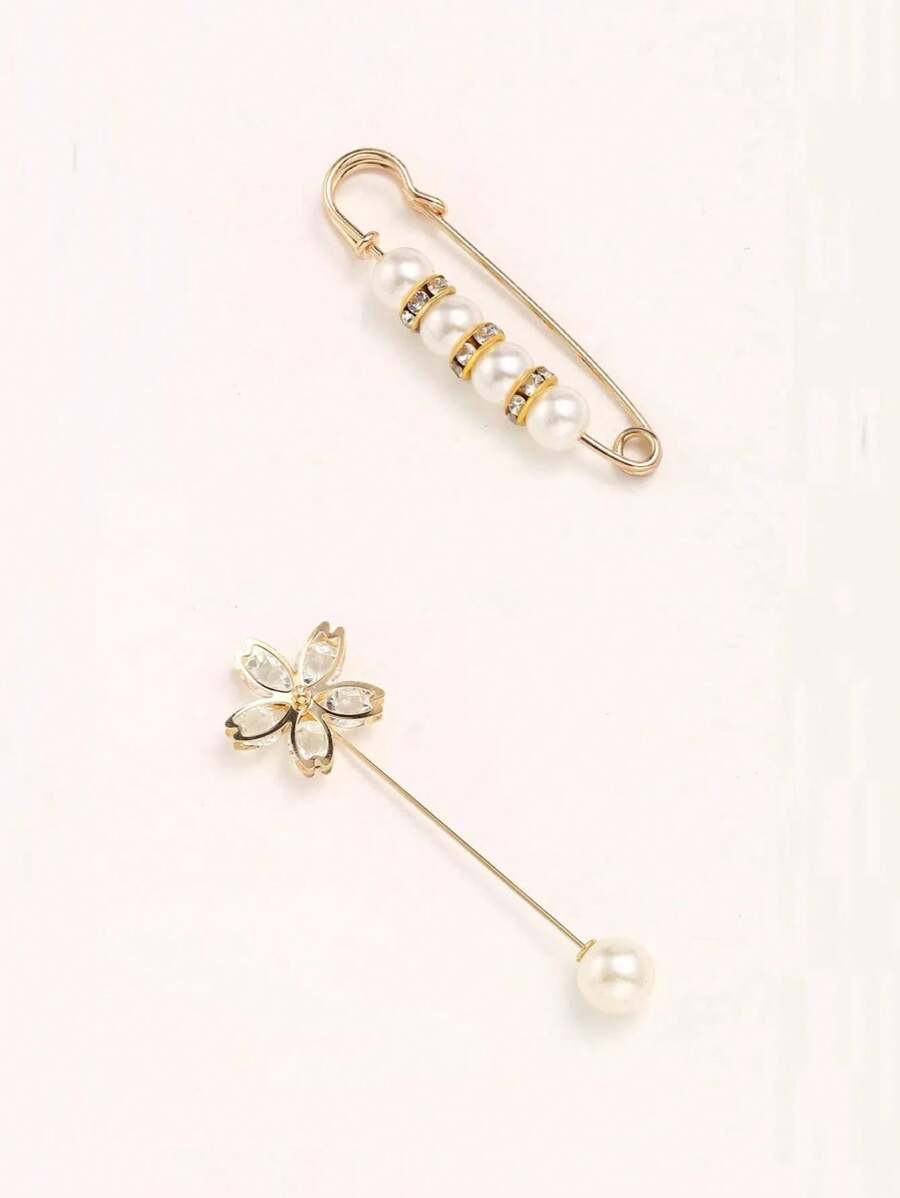 High-End Breastpin Anti-Exposure Brooch Jewelry Pearl Decoration Pants Waist Clip Clothes & Skirt Waist Fixing Device, Waist Cincher