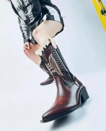 bota vaquera para dama casual - vino - Ver 2