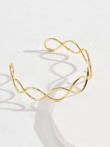 1pc Creative Hollow Twist Knot Bracelet, Elegant Accessory For Summer Party, Wedding, Holiday, Music Festival, Independence Day, Graduation, Gifts